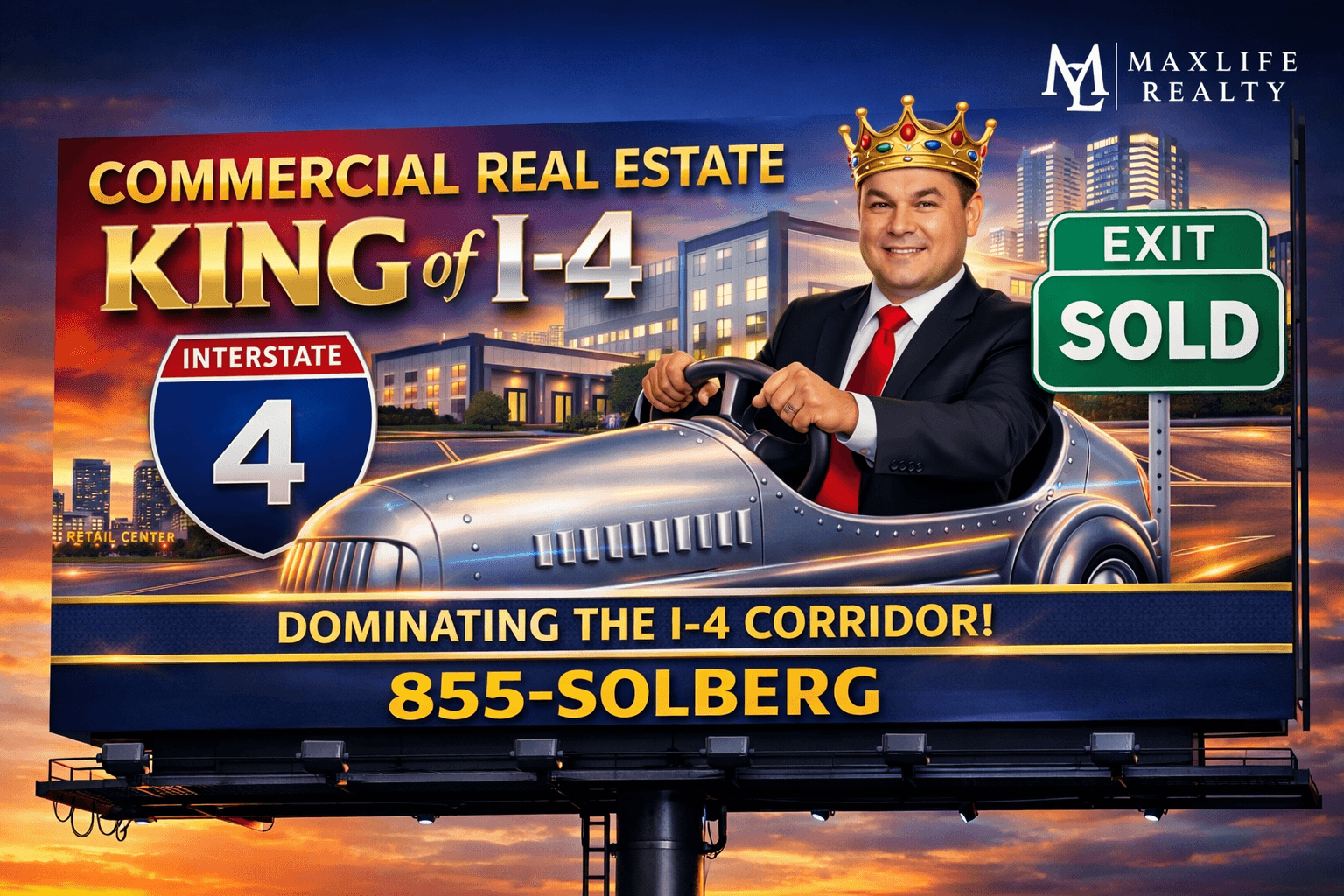 Ryan Solberg — Commercial Real Estate King of I-4, MaxLife Realty, 855-SOLBERG