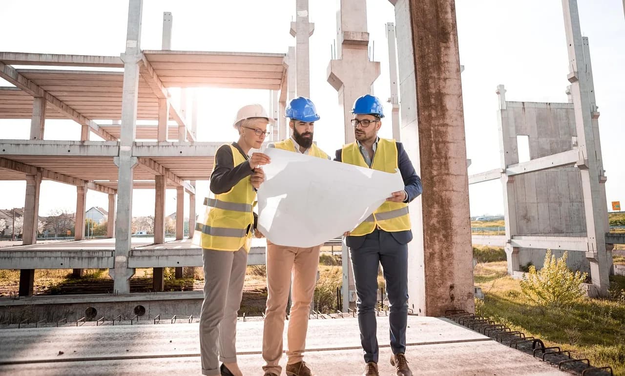 Commercial development in Florida — architect planning with construction site