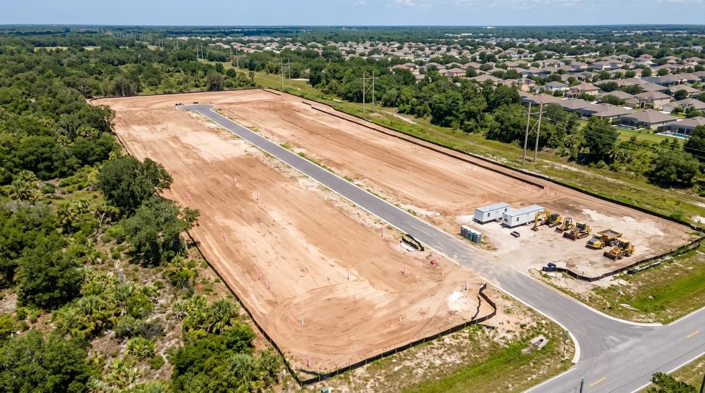 Cleared Florida land parcel seen from above