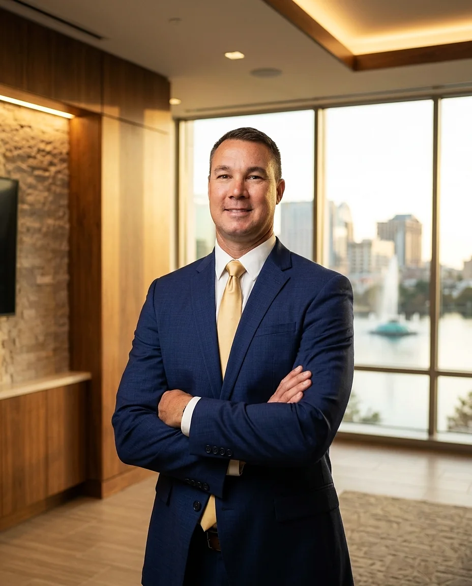 Ryan Solberg in his Orlando office overlooking Lake Eola